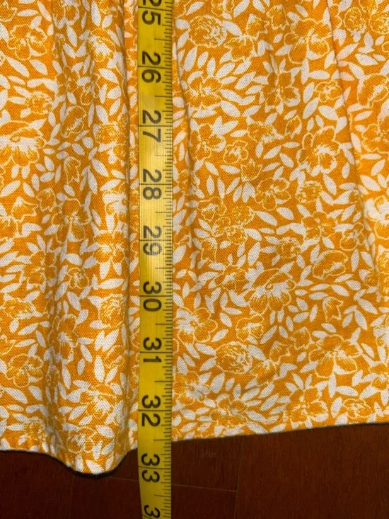 J. Crew Linen Blend Floral Marigold Printed Tiered Sundress Size 00 - Picture 8 of 8